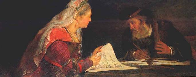 Esther and Mordechai writing